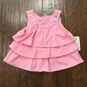 Le Top Pink Tiered Kids top 2T NWT